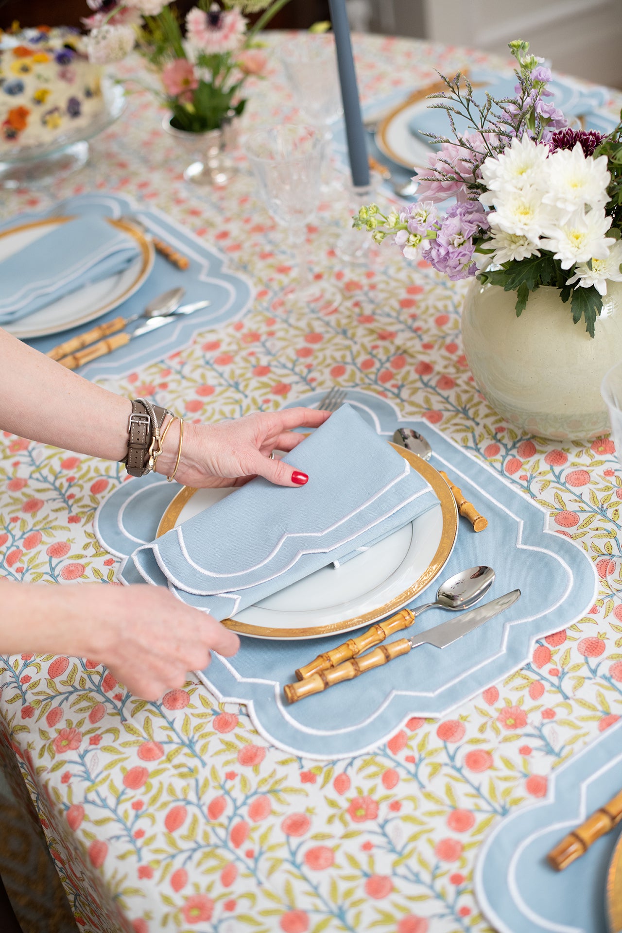The Lea Placemats Blue Set of 4