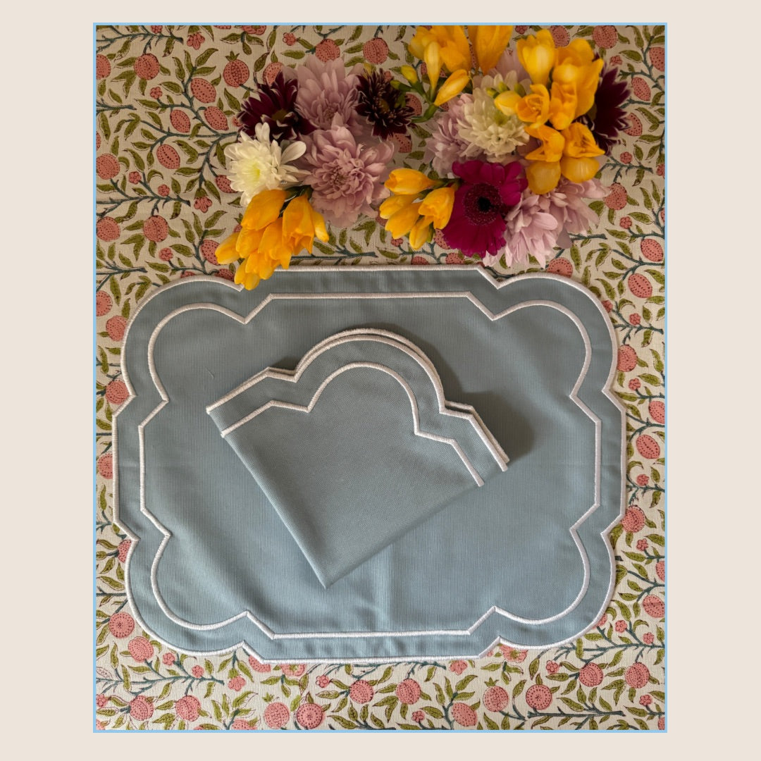 The Lea Placemats Blue Set of 4