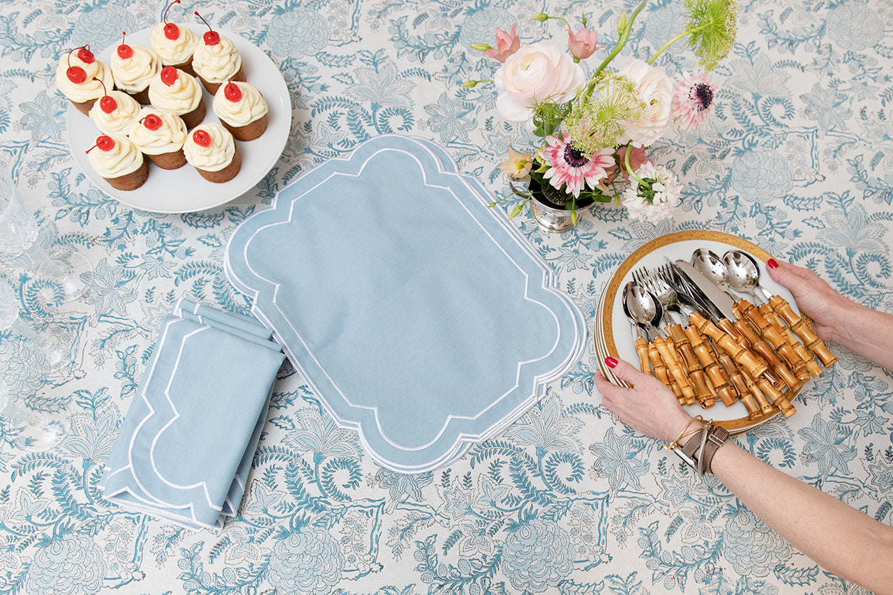 The Lea Napkins Blue Set of 4