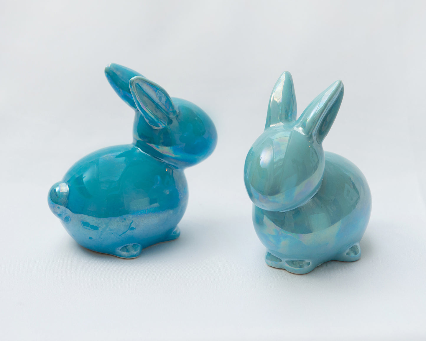 Blue Ceramic Bunnies